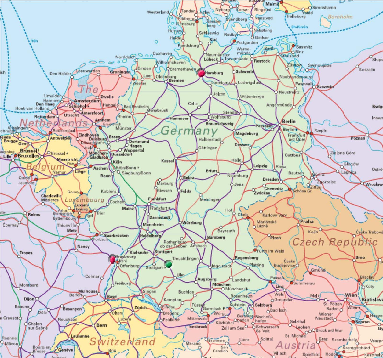 Map of Destinations